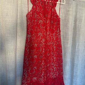 Chelsea28 Red Halter Sheath Mini Dress